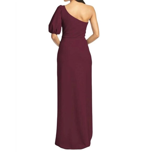 NWT SACHIN + BABI Nadia Gown in Deep Wine One-Shoulder Maxi Dress Long Column - Picture 5 of 14